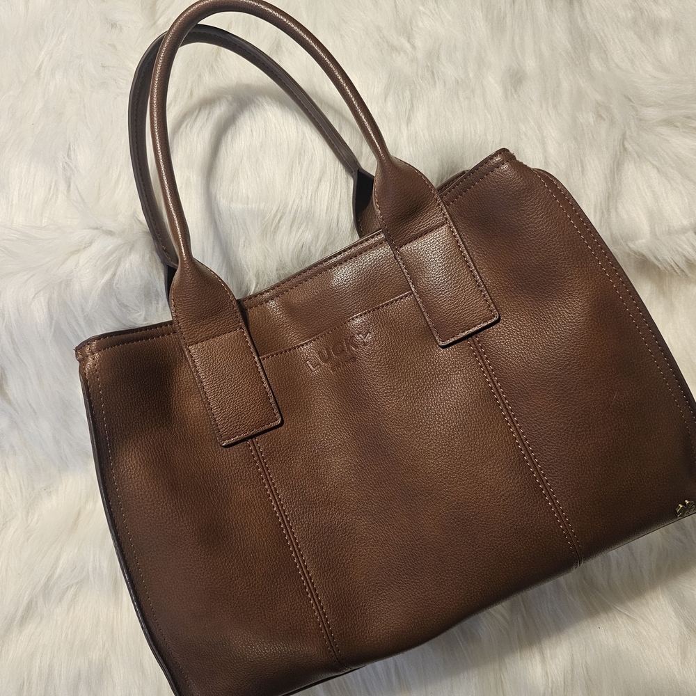 Lucky Brand Brown Polyester Leather Tote Bag